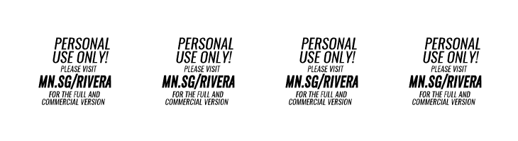 Rivera PERSONAL USE ONLY Thin Italic  Скачать бесплатные шрифты