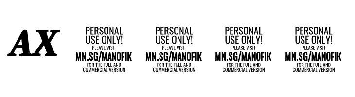 Manofik PERSONAL USE ONLY Bold Italic  Скачать бесплатные шрифты