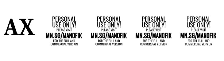 Manofik PERSONAL USE ONLY Regular  Скачать бесплатные шрифты