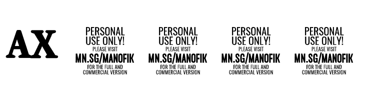 Manofik PERSONAL USE ONLY Bold  Скачать бесплатные шрифты