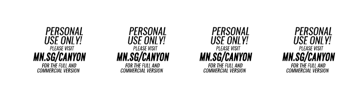 Canyon PERSONAL USE ONLY ExtraBold Italic  Скачать бесплатные шрифты