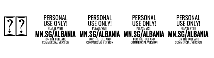 Albania PERSONAL USE ONLY Regular  Скачать бесплатные шрифты