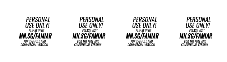 Famiar PERSONAL USE ONLY Bold Italic  Скачать бесплатные шрифты
