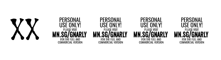 Gnarly Skeleton Black PERSONAL Regular  Скачать бесплатные шрифты