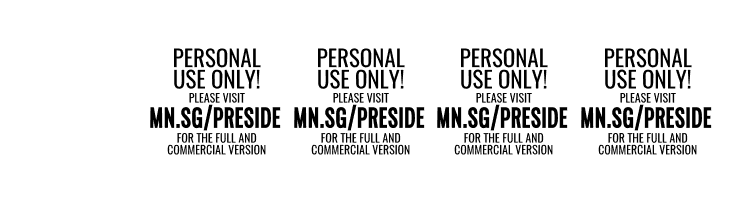 Preside Bold PERSONAL USE ONLY  Скачать бесплатные шрифты