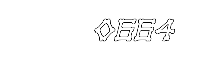xBONES Outline Italic  Скачать бесплатные шрифты