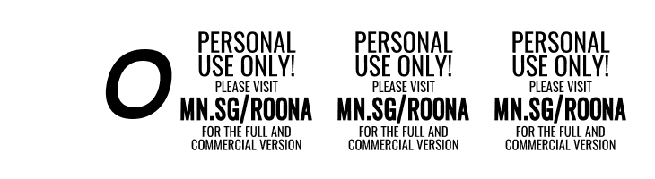 Roona Sans Bold PERSONAL Italic  Скачать бесплатные шрифты